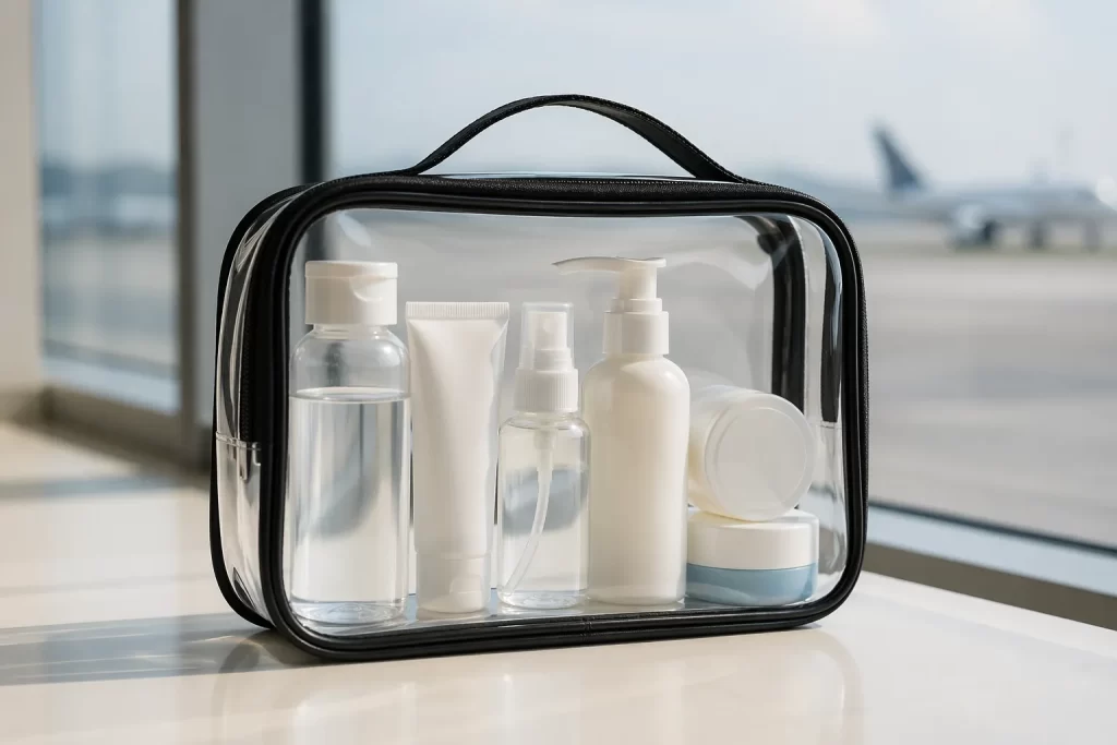 Praktisch, snel en overzichtelijk reizen met je vloeistoffen netjes bij elkaar.