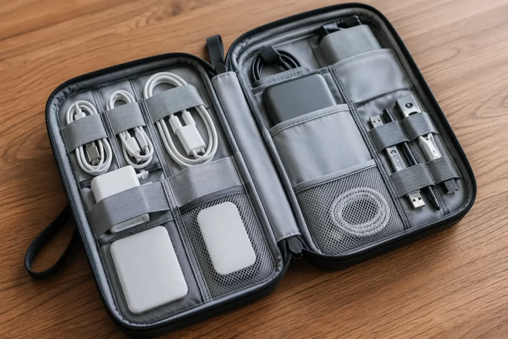 Compact en overzichtelijk je kabels, opladers en gadgets meenemen op reis.