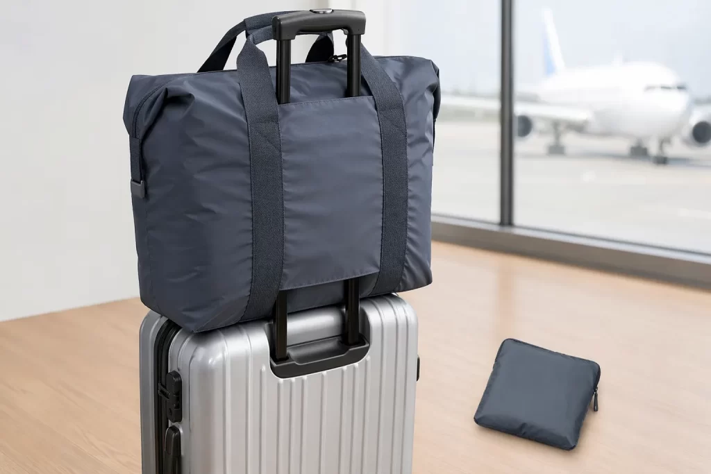 Compacte, opvouwbare reistas voor extra bagageruimte zonder extra volume.