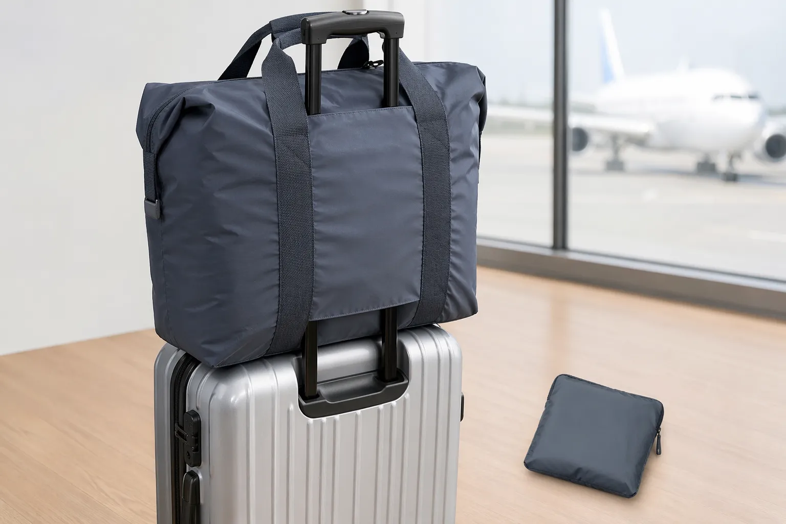 Compacte, opvouwbare reistas voor extra bagageruimte zonder extra volume.